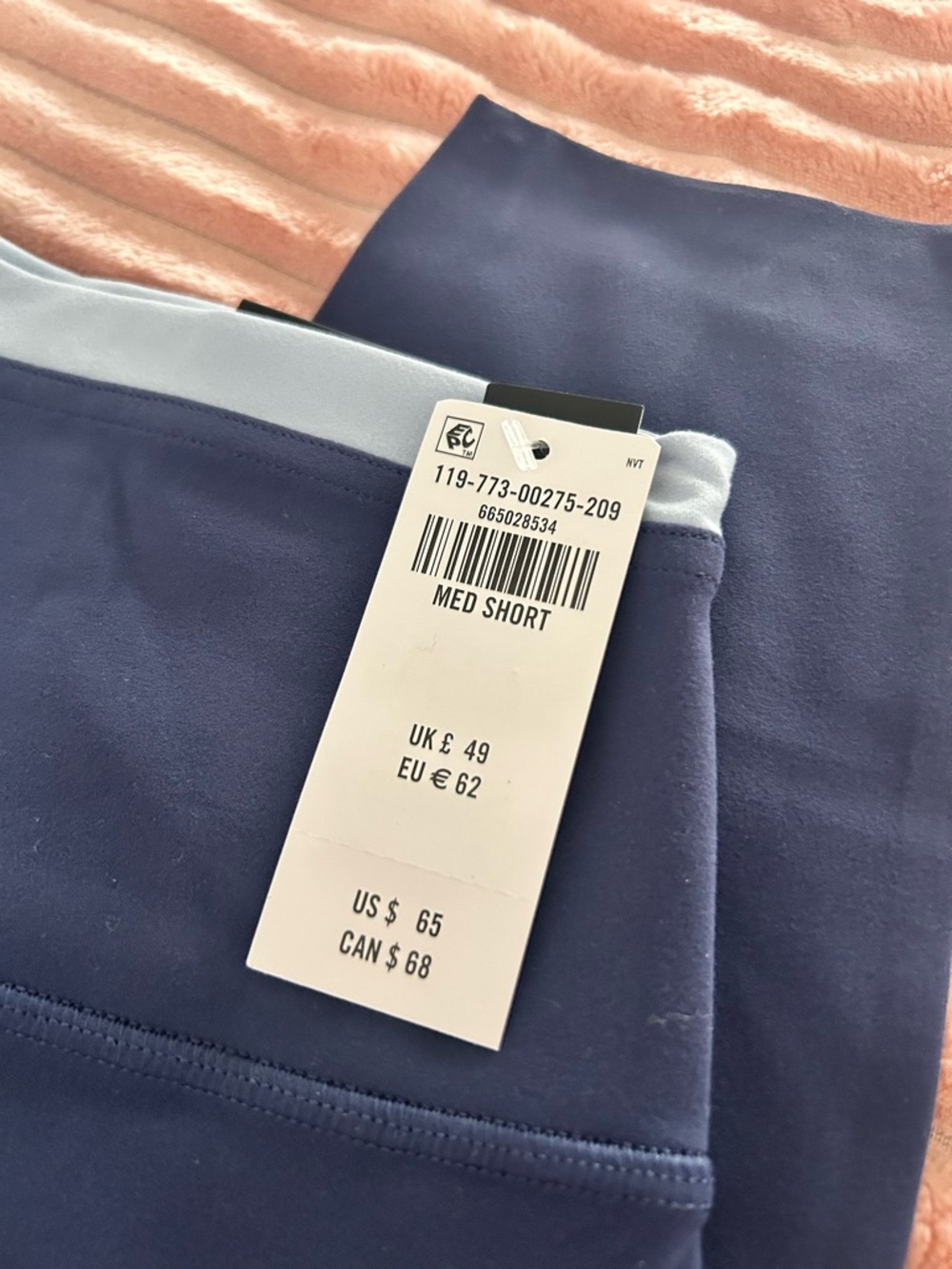 Abercrombie & Fitch 7/8 Navy Leggings with Light Blue Trim - Picture 4 of 7